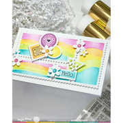 Waffle Flower - Postage Collage Mini Slimline Wavy Lines Stencil