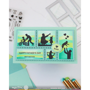 Waffle Flower - Postage Collage Mini Slimline Wavy Lines Stencil
