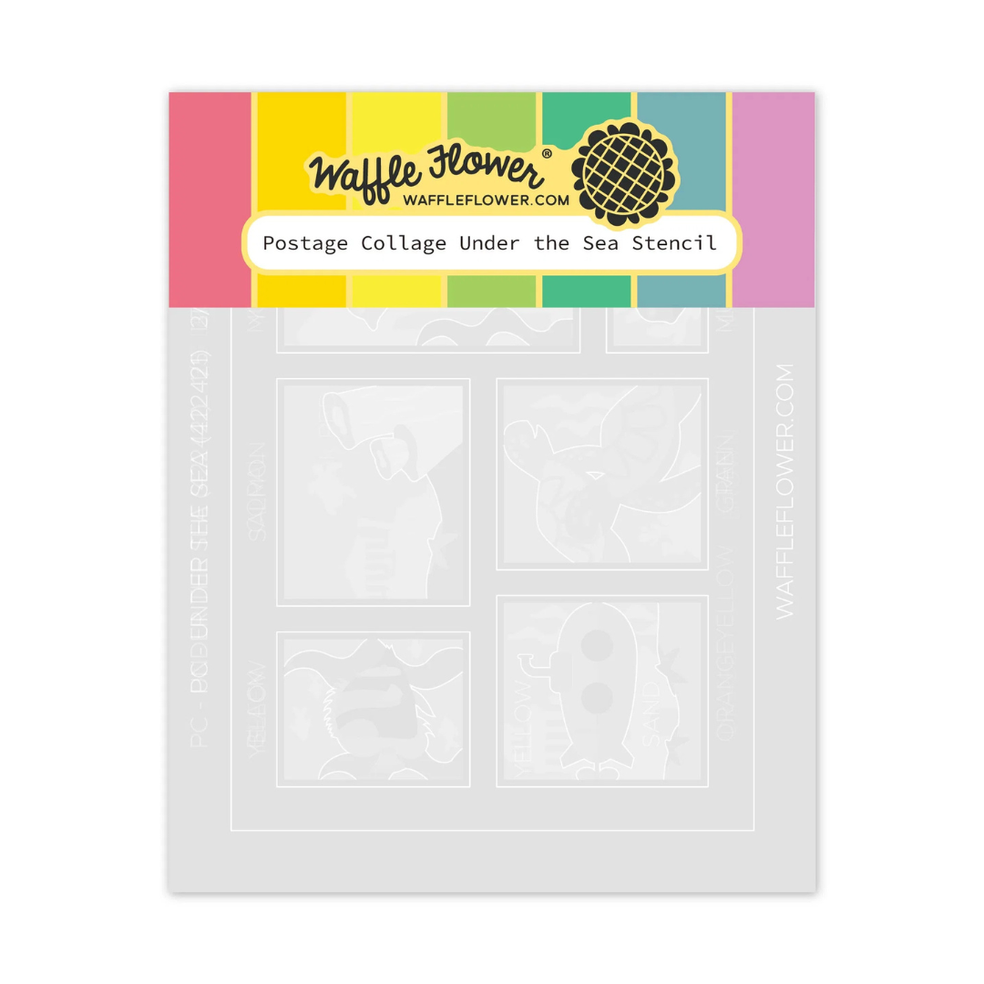 Waffle Flower - Postage Collage Under the Sea Stencil