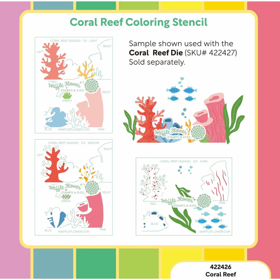 (PRE-ORDER) Waffle Flower - Coral Reef Coloring Stencil