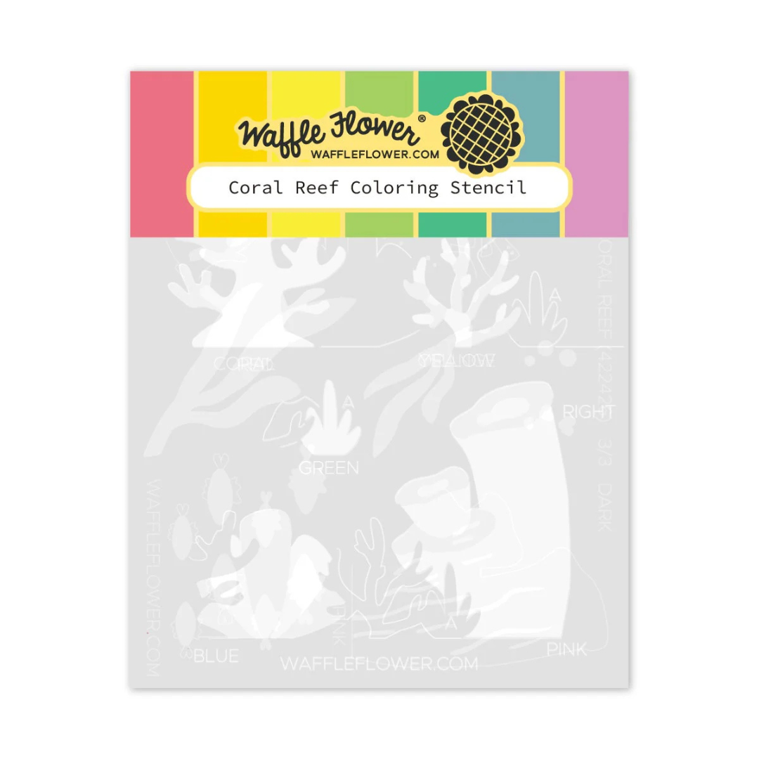 Waffle Flower - Coral Reef Coloring Stencil