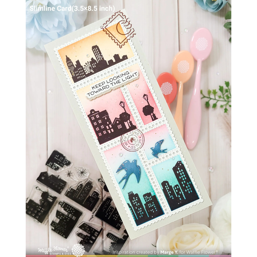 (PRE-ORDER) Waffle Flower - Postage Collage Swallow Silhouettes Die
