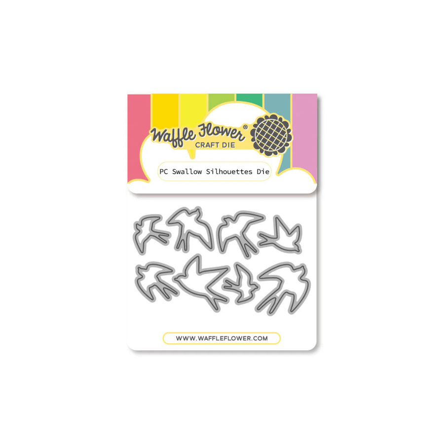Waffle Flower - Postage Collage Swallow Silhouettes Die