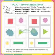 Waffle Flower - Postage Collage A7 Inner Blocks Stencil
