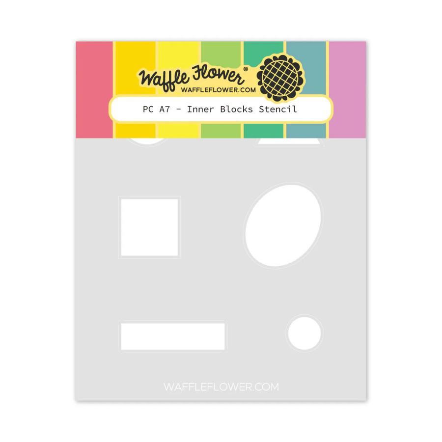 Waffle Flower - Postage Collage A7 Inner Blocks Stencil