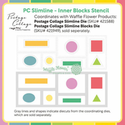 Waffle Flower - Postage Collage Slimline Inner Blocks Stencil