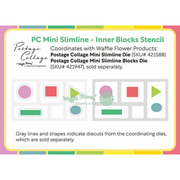 Waffle Flower - Postage Collage Mini Slimline Inner Blocks Stencil