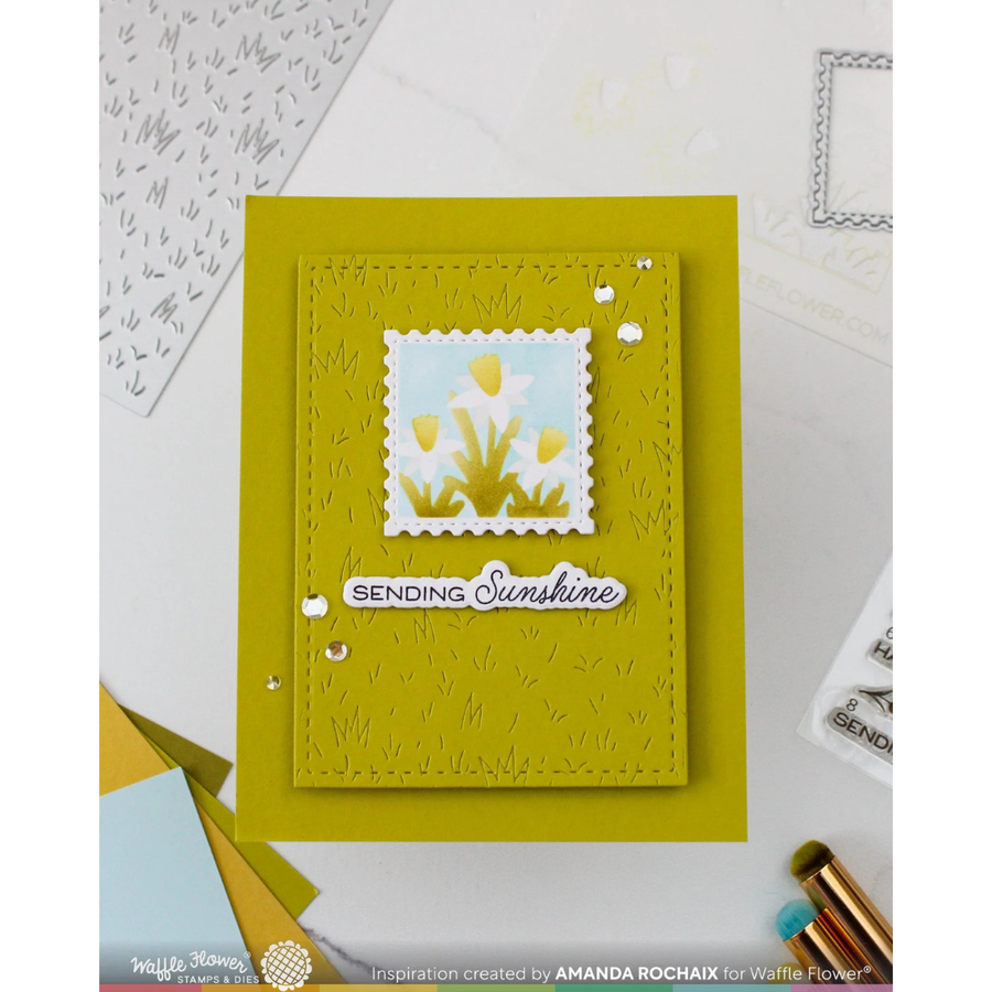 Waffle Flower - Square Postage Die