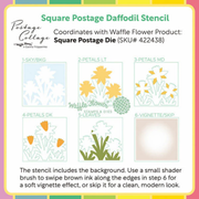 Waffle Flower - Square Postage Daffodil Stencil