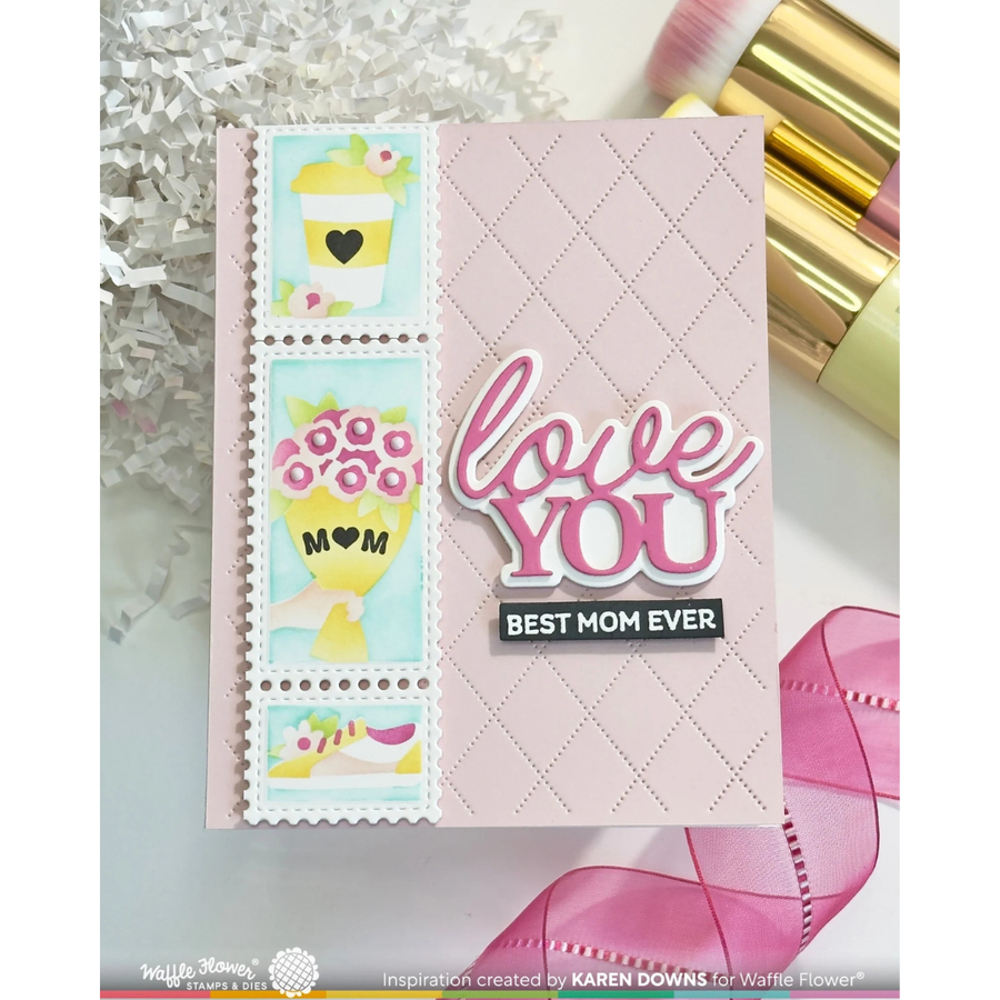 Waffle Flower - Postage Collage Mom Stencil