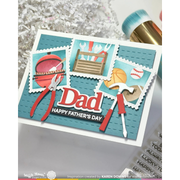 Waffle Flower - Postage Collage Dad Stencil