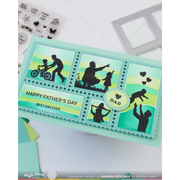 Waffle Flower - Postage Collage Mom & Dad Details Stamp Set