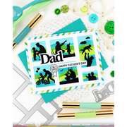Waffle Flower - Postage Collage Mom & Dad Details Stamp Set