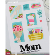 Waffle Flower - Postage Collage Mom & Dad Details Stamp Set