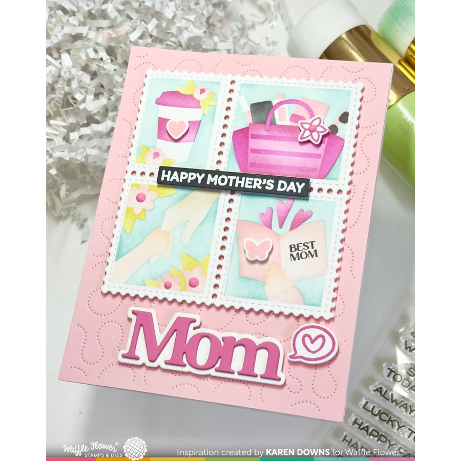 Waffle Flower - Postage Collage Mom & Dad Details Matching Die