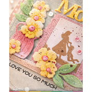 Waffle Flower - Postage Collage Mom Silhouettes Stamp Set