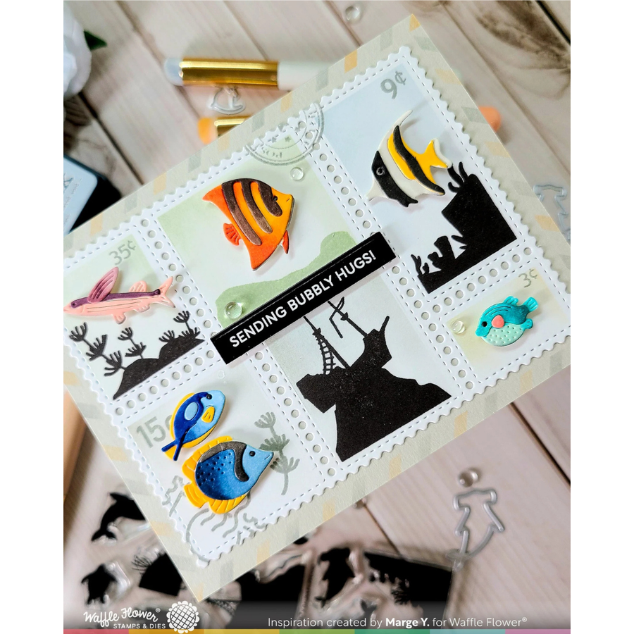 (PRE-ORDER) Waffle Flower - Postage Collage Fish Die