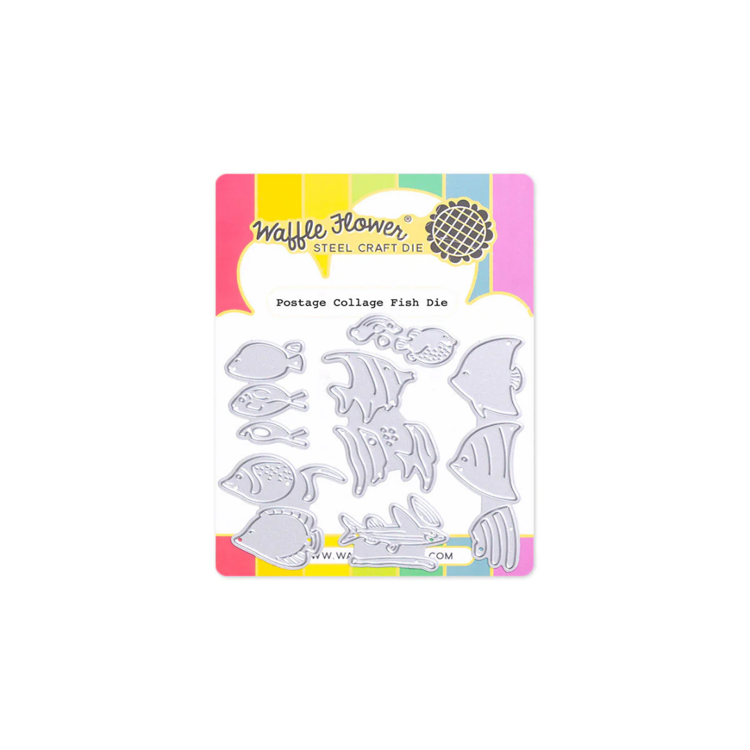 Waffle Flower - Postage Collage Fish Die