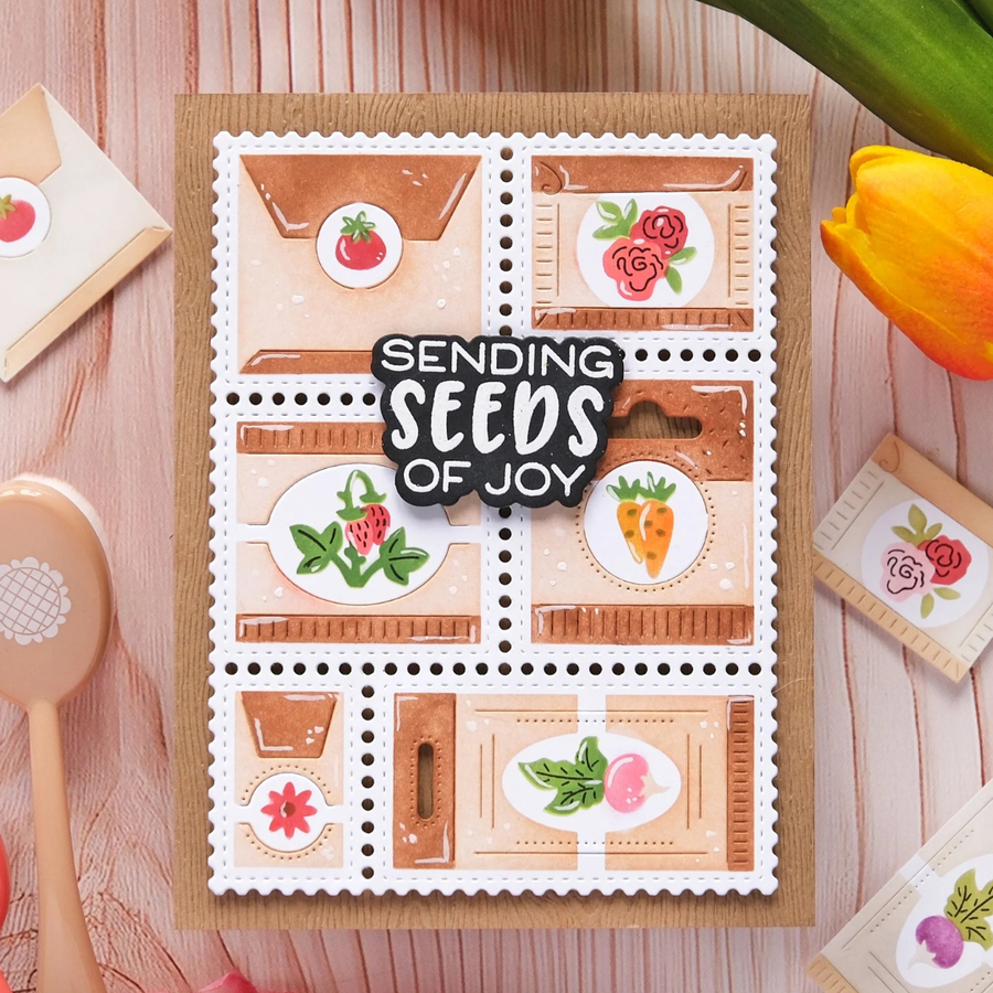 (PRE-ORDER) Waffle Flower - Postage Collage Seeds Stencil