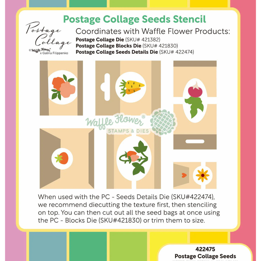 (PRE-ORDER) Waffle Flower - Postage Collage Seeds Stencil