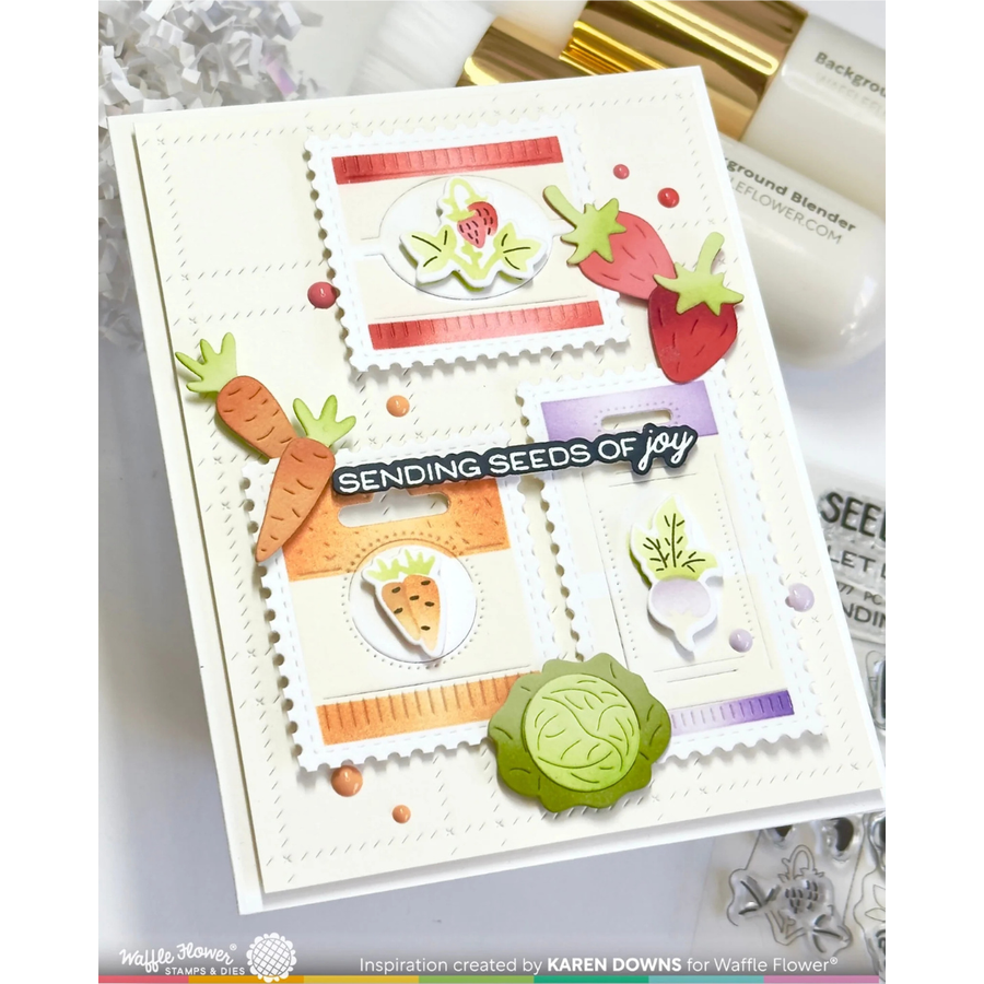 (PRE-ORDER) Waffle Flower - Postage Collage Seeds Details Stamp Set