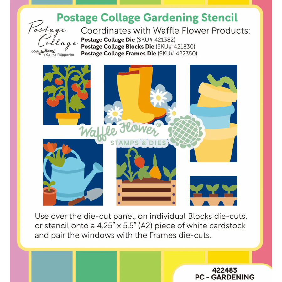 (PRE-ORDER) Waffle Flower - Postage Collage Gardening Stencil
