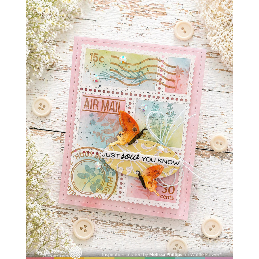 (PRE-ORDER) Waffle Flower - Postage Collage Herb Silhouettes Stamp Set