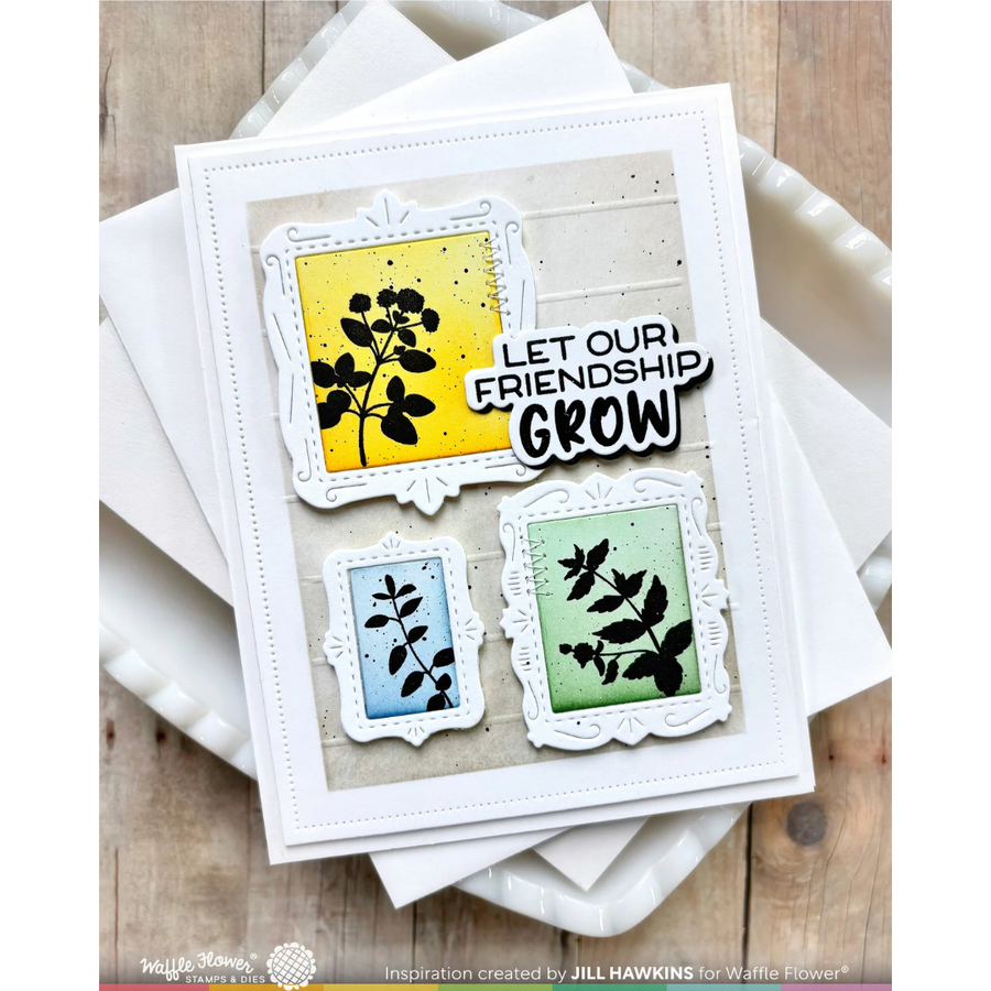 (PRE-ORDER) Waffle Flower - Postage Collage Herb Silhouettes Stamp Set
