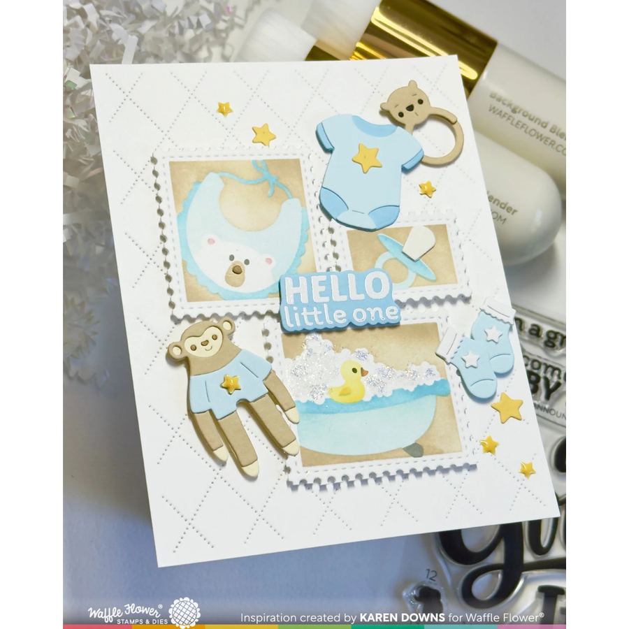 (PRE-ORDER) Waffle Flower - Postage Collage Baby Stencil