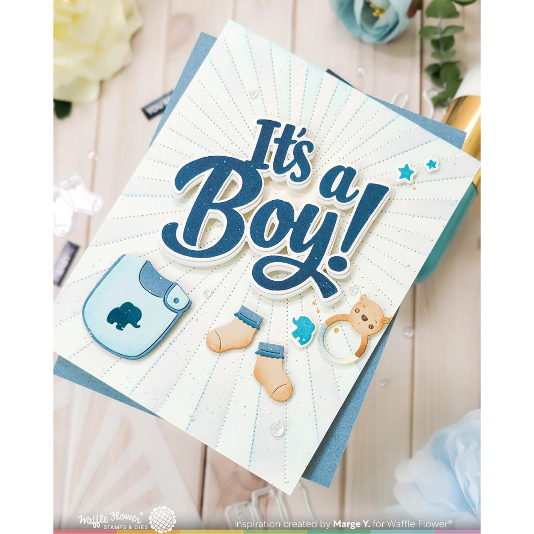 (PRE-ORDER) Waffle Flower - Baby Announcement Sentiments Matching Die