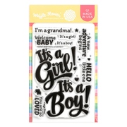 Waffle Flower - Baby Announcement Sentiments Stamp Set