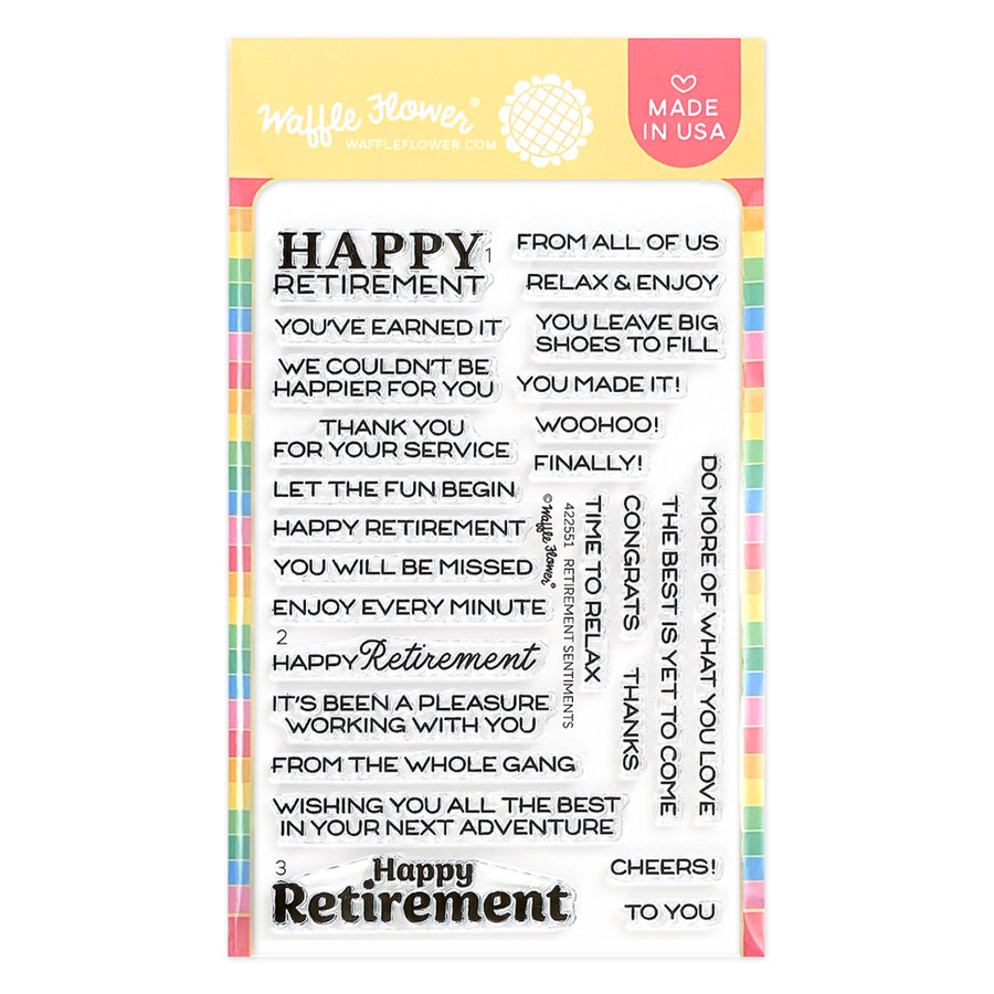 Waffle Flower - Retirement Sentiments Stamp Set