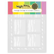 Waffle Flower - Postage Collage A7 Airmail Stencil