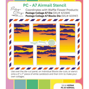 Waffle Flower - Postage Collage A7 Airmail Stencil