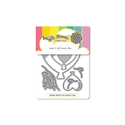 Waffle Flower Craft Die 'Heart Balloons Die' featuring metal cutting templates for balloon shapes, presented on its original white card packaging with a colorful header.