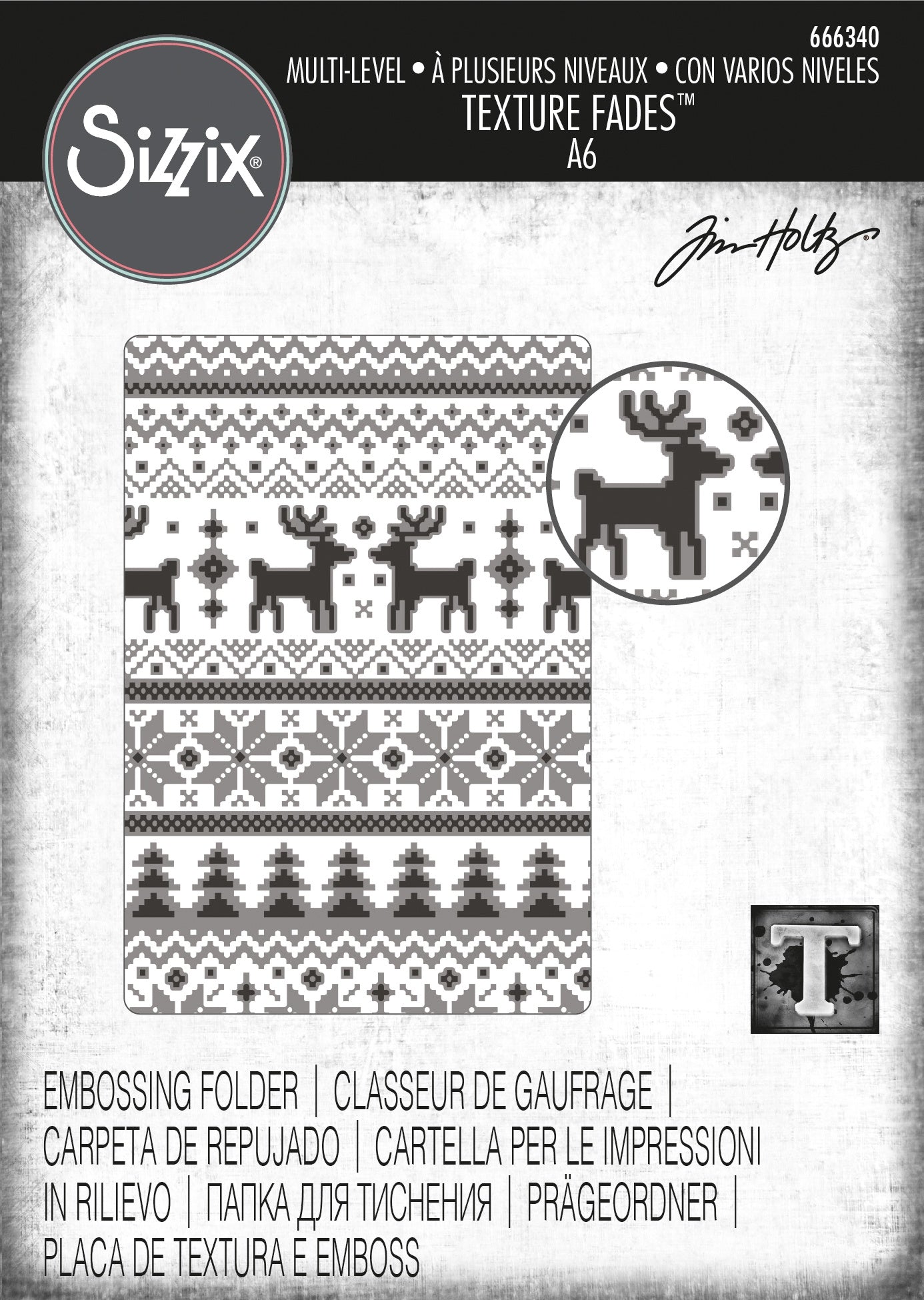 Tim Holtz - Holiday Knit Multi-Level Texture Fades Embossing Folder
