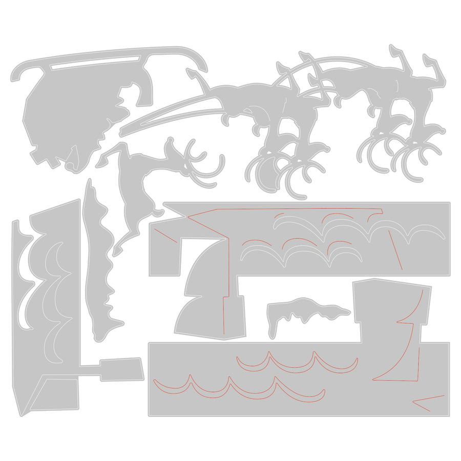 Tim Holtz - Reindeer Sleigh Thinlits Sizzix Dies