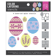 Hero Arts - Color Layering Decorative Eggs Stencils from the Charming Easter Collection