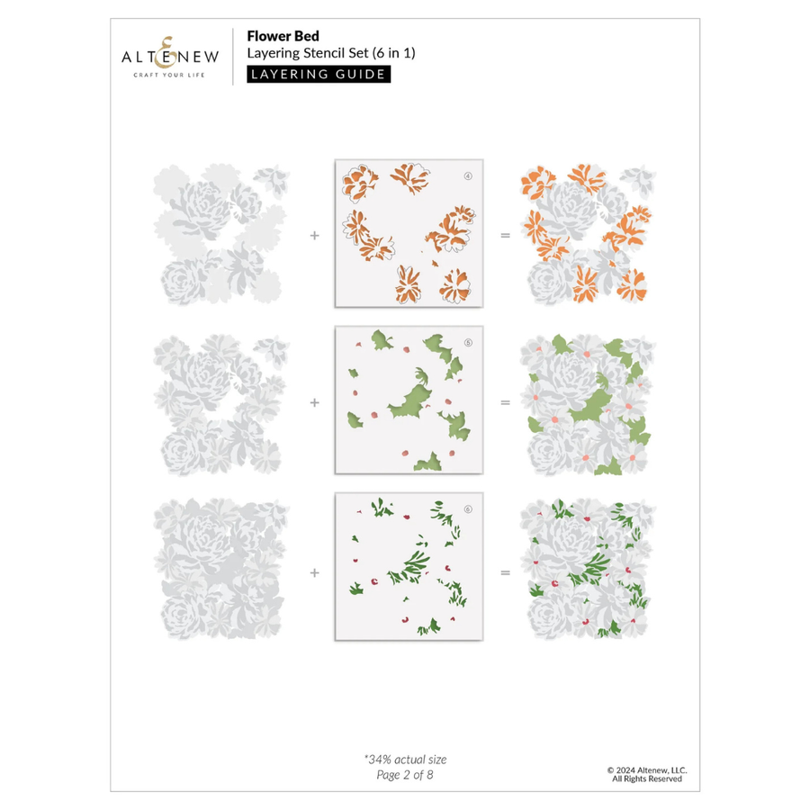Altenew - Flower Bed Layering Stencil Set (6 in 1)
