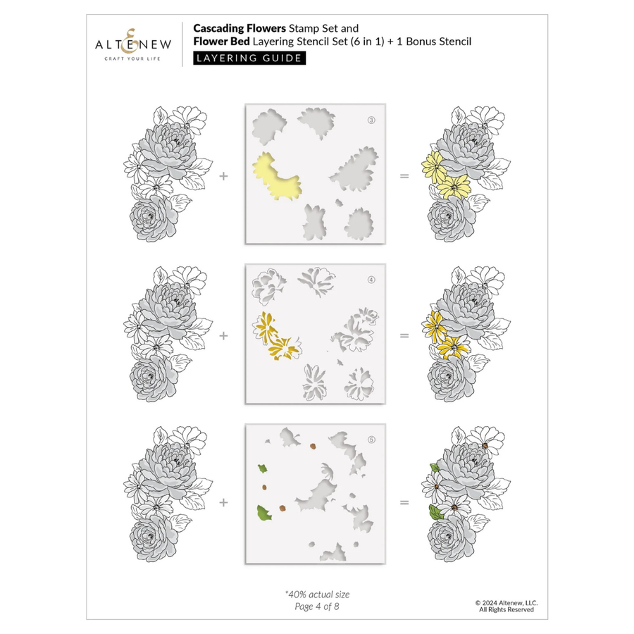 Altenew - Flower Bed Layering Stencil Set (6 in 1)