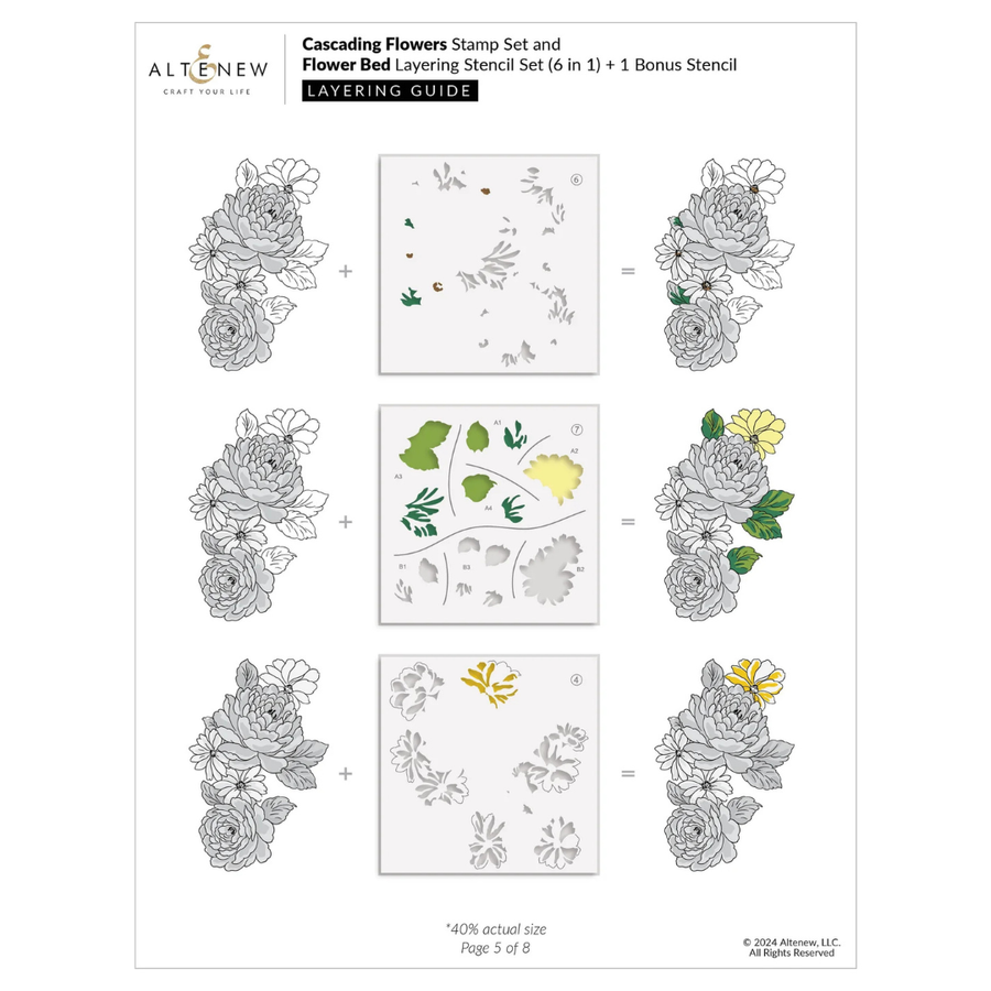 Altenew - Flower Bed Layering Stencil Set (6 in 1)