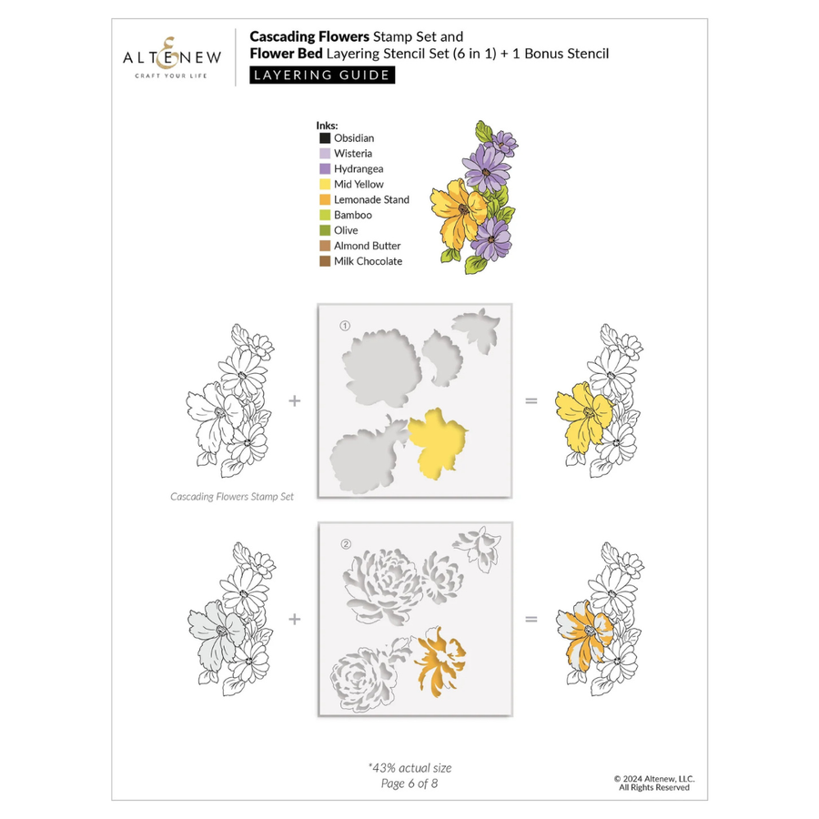 Altenew - Flower Bed Layering Stencil Set (6 in 1)