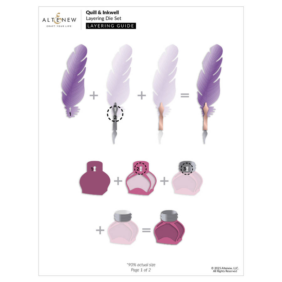 Altenew - Quill & Inkwell Layering Die Set