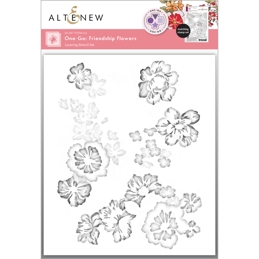 Altenew - One-Go: Friendship Flowers Layering Stencil Set (6 in 1)
