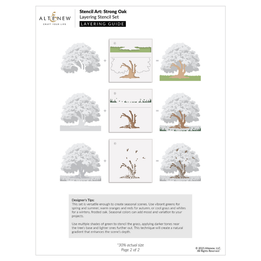 Altenew - Stencil Art: Strong Oak Layering Stencil Set (6 in 1)