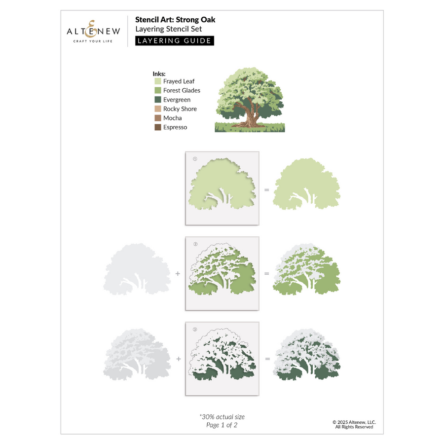 Altenew - Stencil Art: Strong Oak Layering Stencil Set (6 in 1)