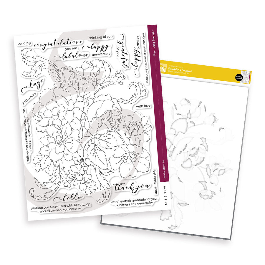 Altenew - Flourishing Bouquet Stam & Stencil Bundle
