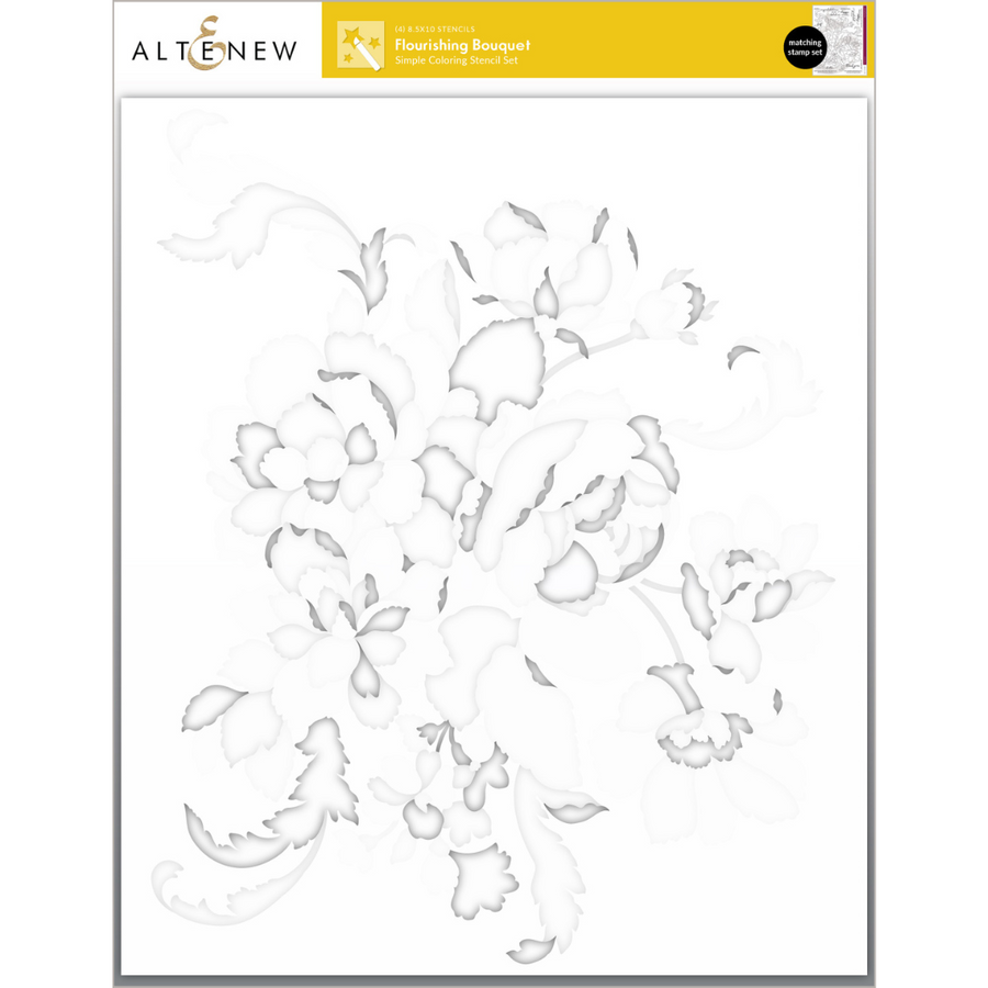 Altenew - Flourishing Bouquet Simple Coloring Stencil Set (4 in 1)