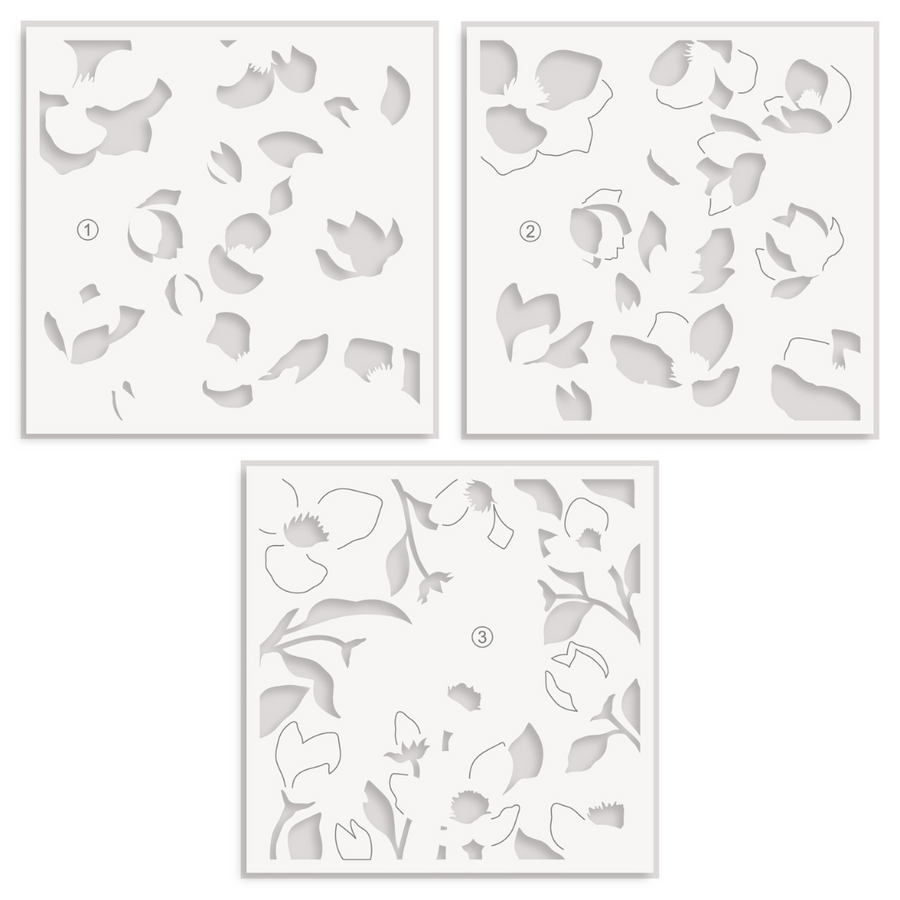 Altenew - Magnolia Dreams Simple Coloring Stencil Set (3 in 1)
