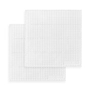Two square white textured grip mats with a raised waffle pattern, stacked slightly offset on a clean white background. Altenew The Original Sticky Coaster: 4" x 4" (Classic Grid)